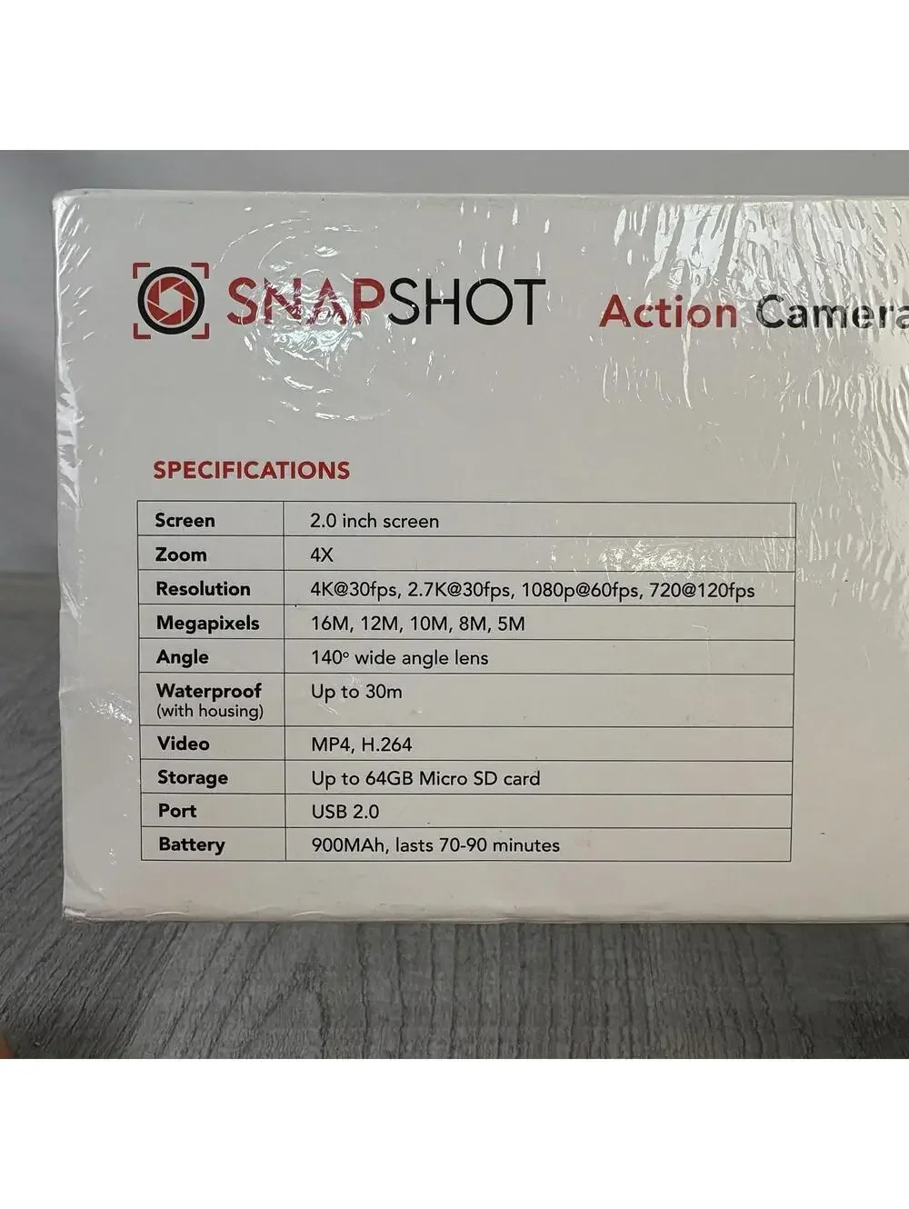 New Snap Shot 4K Wi-Fi Action Camera - Waterproof Sports Cam